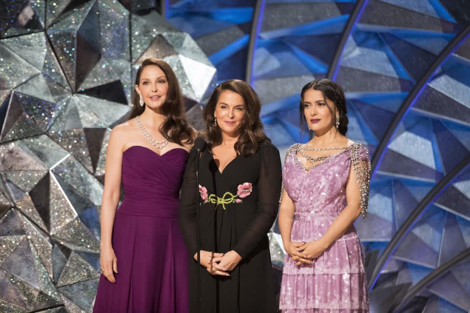 Ashley Judd, Salma Hayek and Annabella Sciorra fronted a special campaign that has arguably transformed the Oscars into a truly equal celebration. Source: Getty