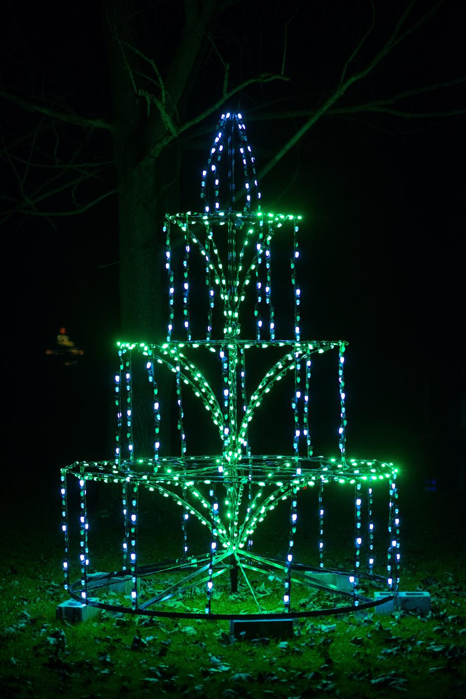 A light display that depicts a water fountain was part of a recent Joy of Christmas event in Columbiana. The 2023 event kicks off Nov. 17.