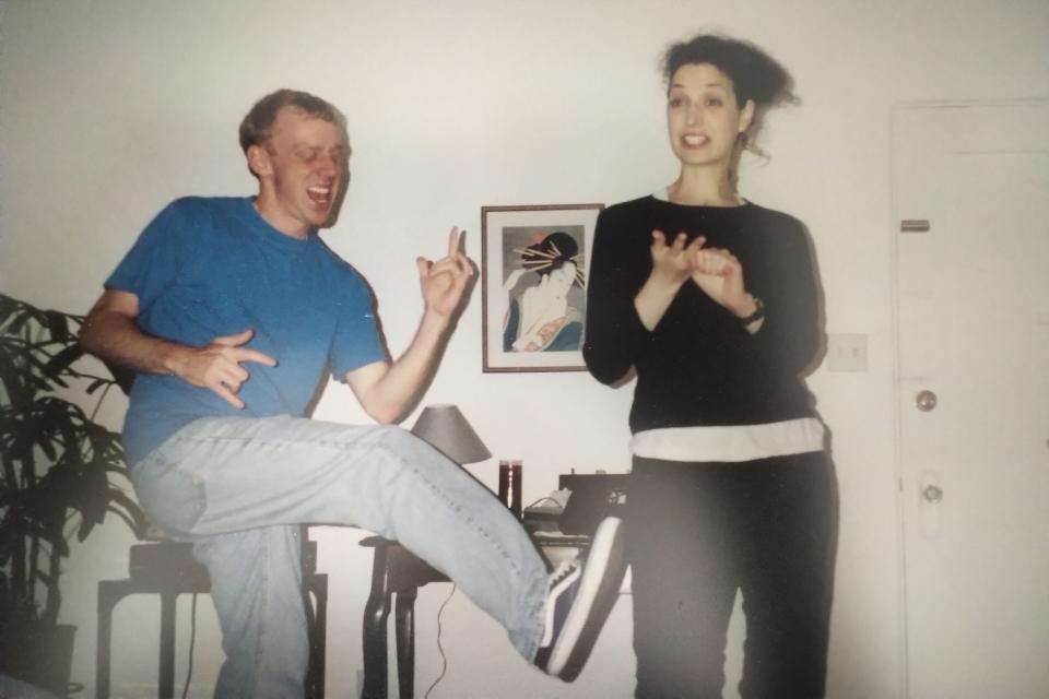 Filmmaker and "The White Lotus" creator Mike White with casting director and Delaware native Meredith Tucker when they were in their late 20s. They met in college at Wesleyan University.