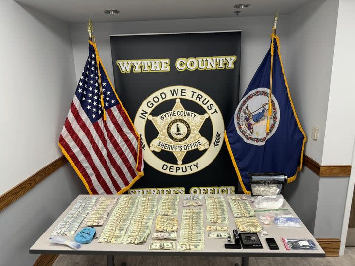 Illegal narcotics and money were seized during a search warrant in Wytheville on April 23. (Photo Courtesy: Wythe County Sheriff’s Office)