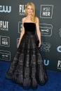 <p>Nicole Kidman smiles in this all-black gown.</p>