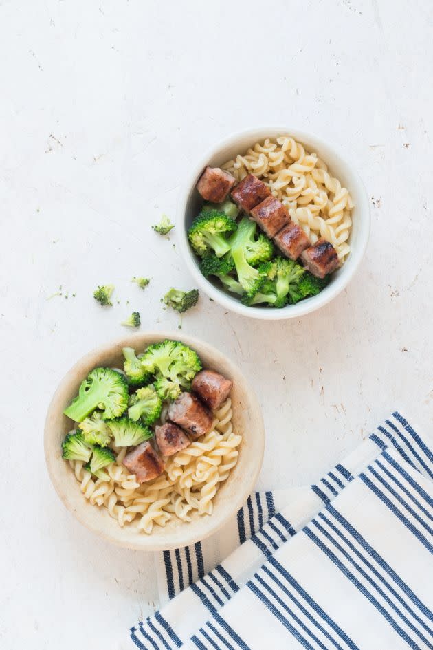 Des féculents, des protéines et des légumes, un repas complet qui risque de leur plaire. (Photo: Recette/Photographie: Emilie Laraison)