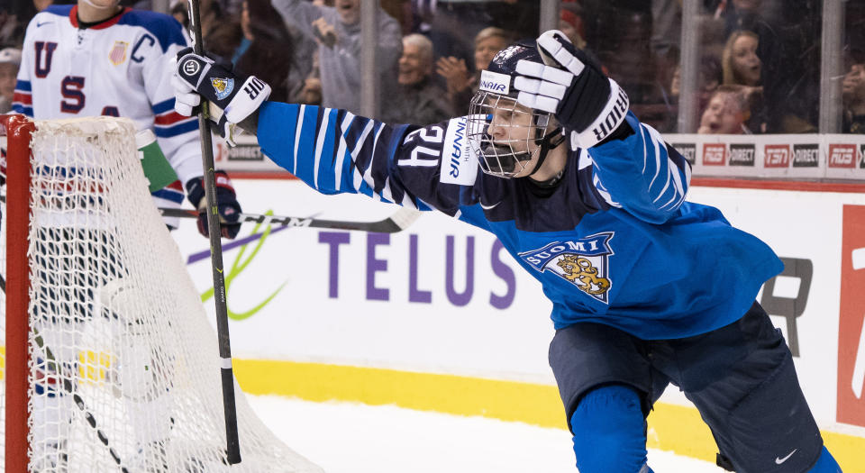 NHL Draft prospect Kaapo Kakko is putting pressure on Jack Hughes for first overall. (Photo by Rich Lam/Getty Images) Kakk