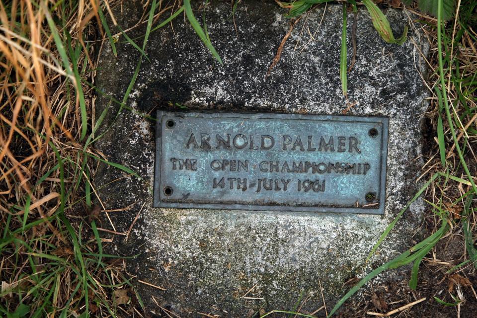 SOUTHPORT, UNITED KINGDOM - OCTOBER 09:  The stone at the point beside the fairway on the par 4, 16th hole where Arnold Palmer of the USA hit a memorable shot on his way to winning the 1961 Open Championship at Royal Birkdale Golf Club venue for the 2008 Open Championship, on October 9, 2007 in Southport, England  (Photo by David Cannon/Getty Images)