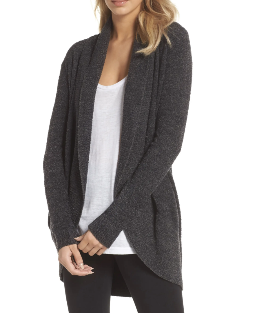 Barefoot Dreams CozyChic Lite Circle Cardigan in Carbon (Photo via Nordstrom)