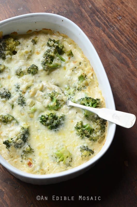 <p>An Edible Mosaic</p><p>The classic creamy casserole is made gluten-free and low-carb. Get this <a href="https://www.anediblemosaic.com/low-carb-broccoli-and-cheese-casserole-gluten-free/" rel="nofollow noopener" target="_blank" data-ylk="slk:Broccoli and Cheese Casserole;elm:context_link;itc:0;sec:content-canvas" class="link ">Broccoli and Cheese Casserole</a> recipe!</p>