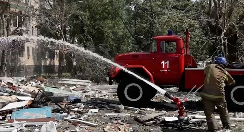 Aftermath of a Russian missile attack in Kryvyi Rih