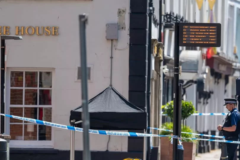 Police on the scene of a serious assault in Chichester, West Sussex.