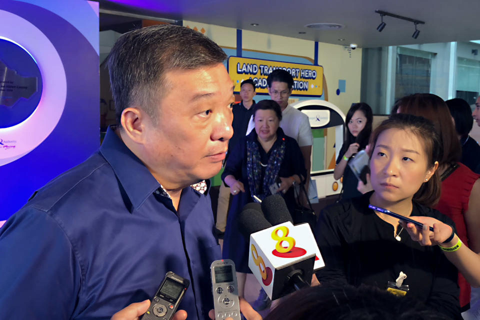 Chairman of the Government Parliamentary Committee for transport and Potong Pasir MP Sitoh Yih Pin speaks to reporters at the LTA HQ on Wednesday, 19 September 2018. PHOTO: Nicholas Yong/Yahoo News Singapore