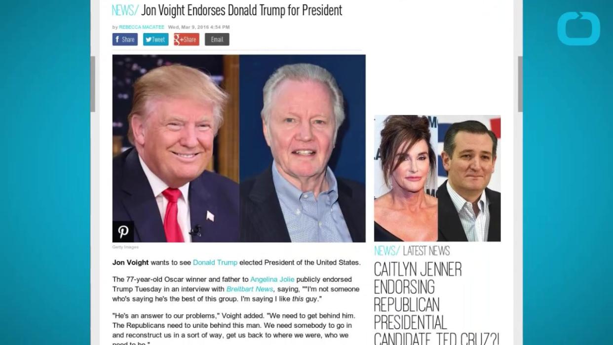 Jon Voight Endorses Donald Trump for President