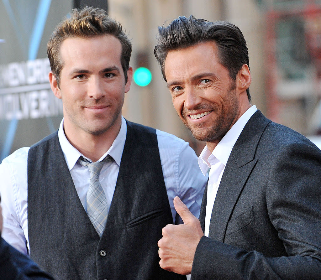 Jackman und Reynolds bei der Premiere des gemeinsamen Films „X-Men Origins: Wolverine“. (Bild: Getty Images)