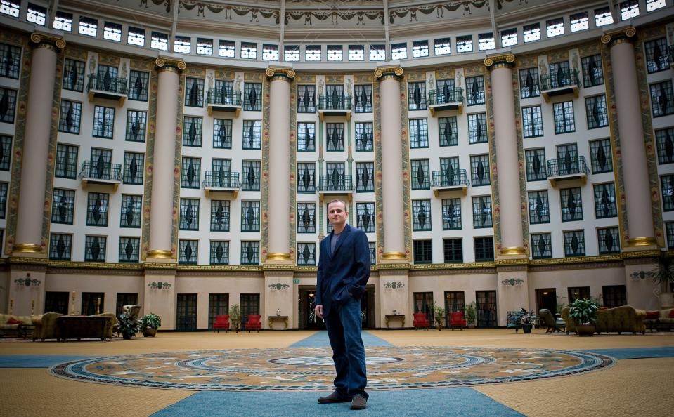 Michael Koryta poses in 2010 in the atrium at the West Baden Springs Hotel, under the dome. The hotel is one of the settings for a 2022 film adaptation of the thriller.