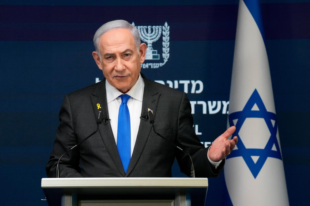 El primer ministro israelí, Benjamin Netanyahu, habla durante una conferencia de prensa en Jerusalén, el 2 de septiembre de 2024. Ohad Zwigenberg/Pool vía REUTERS/File Photo