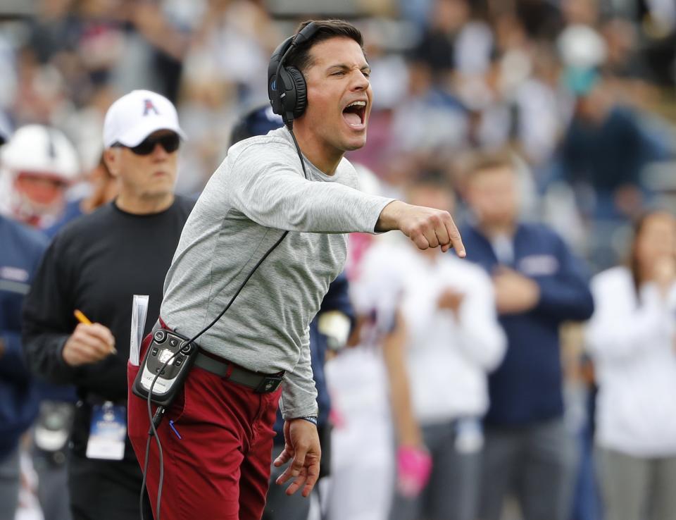 UConn coach Bob Diaco's team lost to Central Florida on Saturday. (Getty)