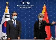 Chinese Foreign Minister Wang Yi meet with South Korean foreign minister Kang Kyung-wha in Seoul