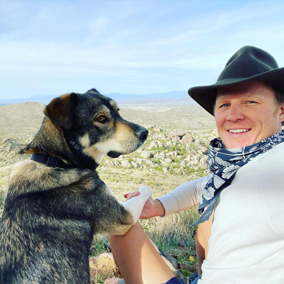 One fan called Christopher “hot” after he shared a selfie with his dog. Photo: Instagram/mr_christopher_egan