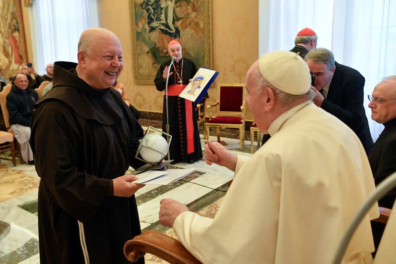 Pope Francis meets with delegation of Mother Teresa Award at the Vatican