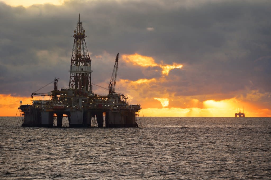 Oil drilling platform in the Gulf of Mexico