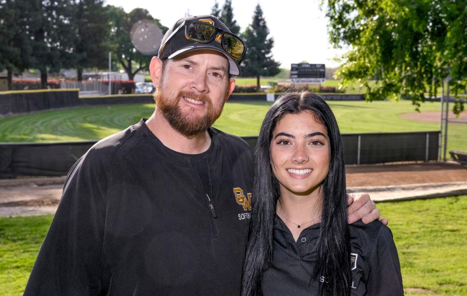 Golden West head softball coach Eli Carter and his daughter/assistant Alexus Carter.