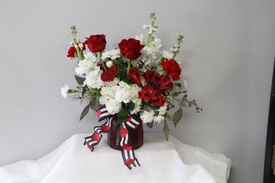 A floral arrangement made by the staff at the Alamogordo Flower Company for Valentine's Day, Feb. 14.