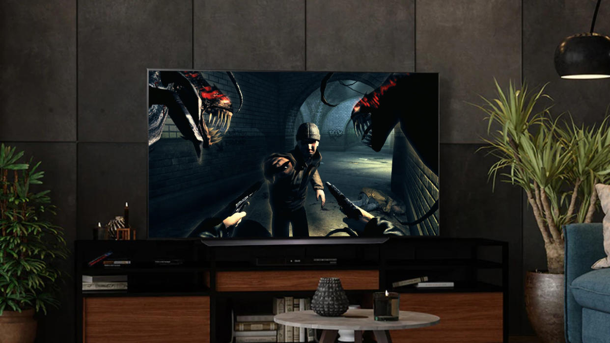  The Darkness game running on Xbox Series X and displayed on an LG C1 OLED TV in a living room 