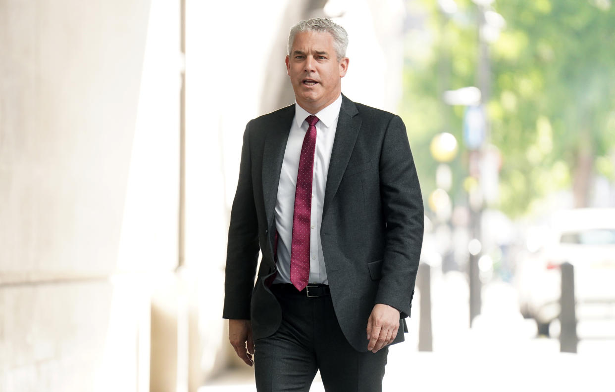 Health Secretary Steve Barclay arrives at BBC Broadcasting House in London, to appear on t he BBC One current affairs programme, Sunday with Laura Kuenssberg. Picture date: Sunday May 28, 2023. (Photo by James Manning/PA Images via Getty Images)