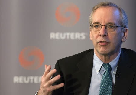 New York Federal Reserve Bank President William Dudley speaks at a Thomson Reuters newsmaker event in New York April 8, 2015. REUTERS/Brendan McDermid