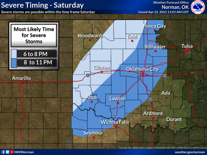 Meteorologists say the highest chance for severe weather is late Saturday, hours after the event's 5K prelude races and before the main marathons Sunday morning.