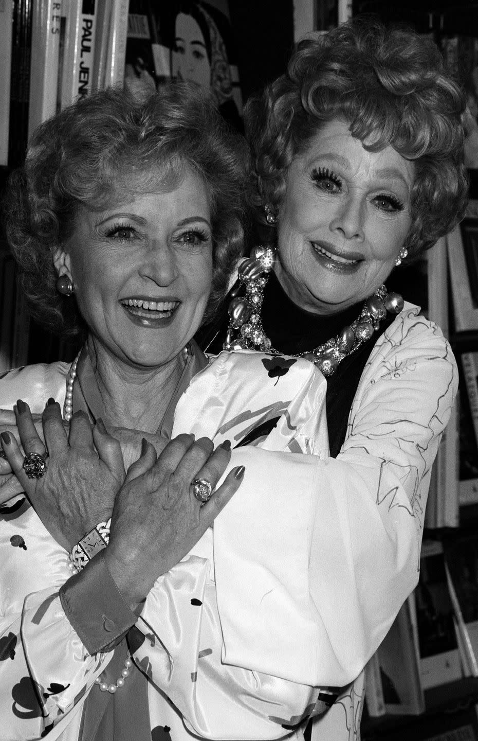 1987: Posing with then-65-year-old comedienne Betty White.