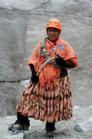 In this Feb. 11, 2105 photo, elderly Aymara indigenous women play