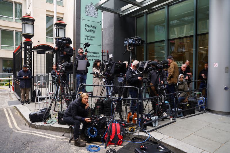 Britain's Prince Harry appears at the High Court in London