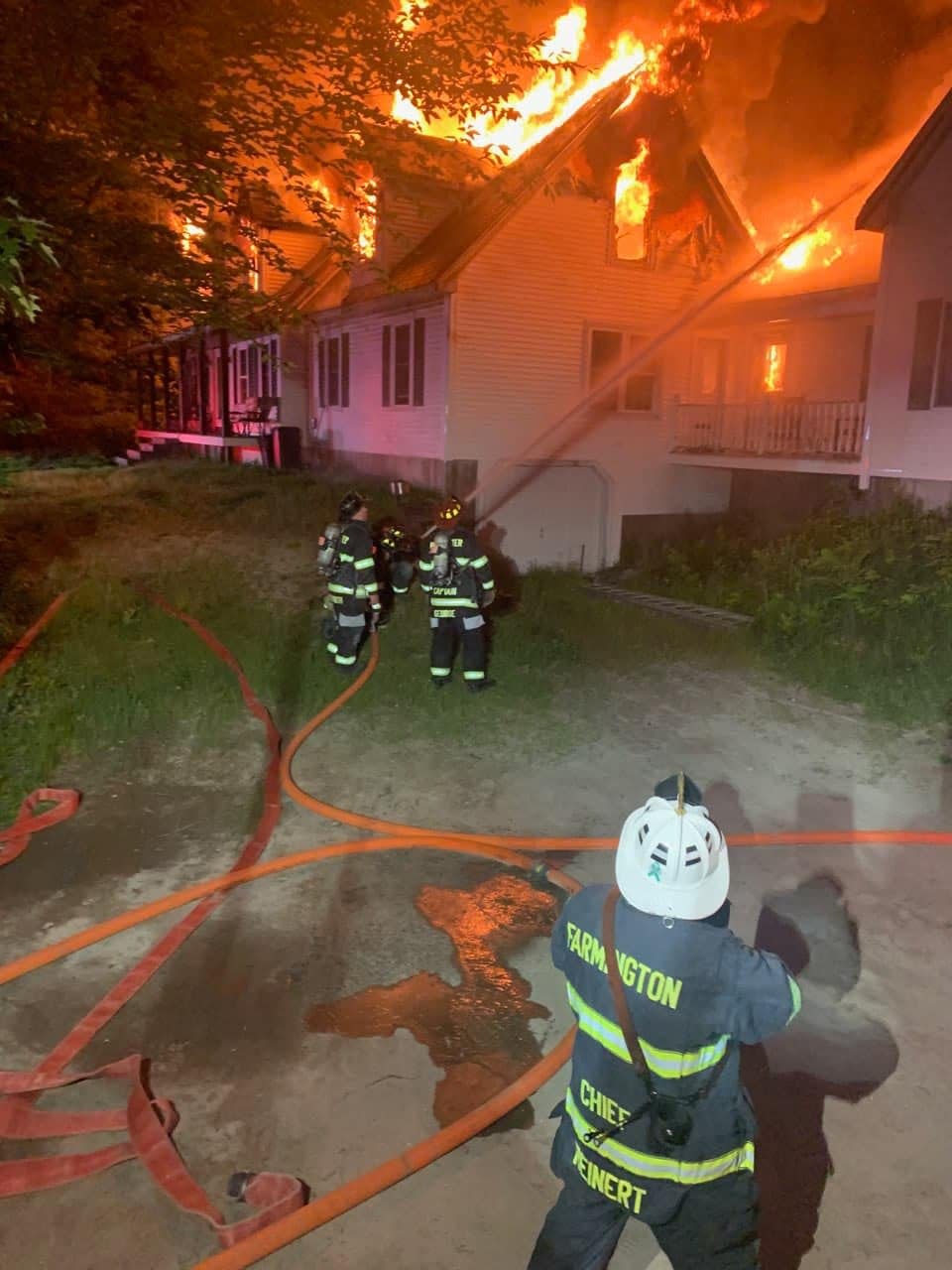 A Milton home was engulfed in flames Wednesday morning, June 29, 2022.