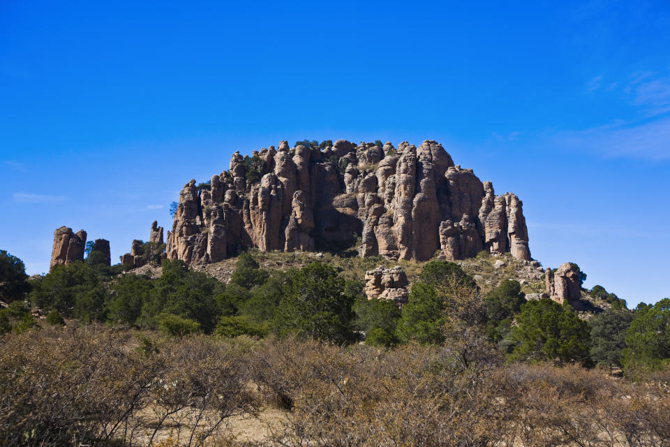 La Sierra de Órganos es una peculiar formación rocosa cerca de Sombrerete, Zacatecas. Foto: Getty Images