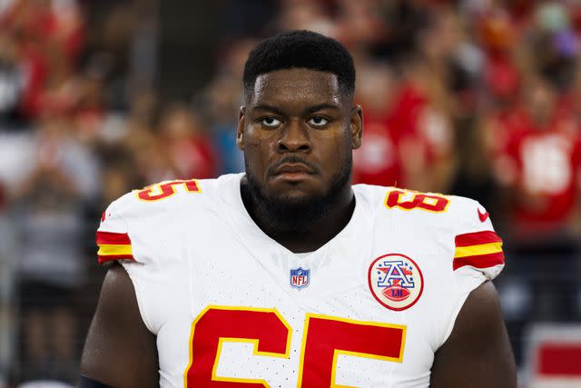 <p>Ric Tapia/Getty</p> Chiefs player Trey Smith