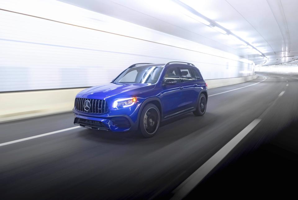 This photo provided by Mercedes-Benz shows the 2023 Mercedes-Benz GLB, one of the best small luxury SUVs on the market today. (Courtesy of Mercedes-Benz USA via AP)