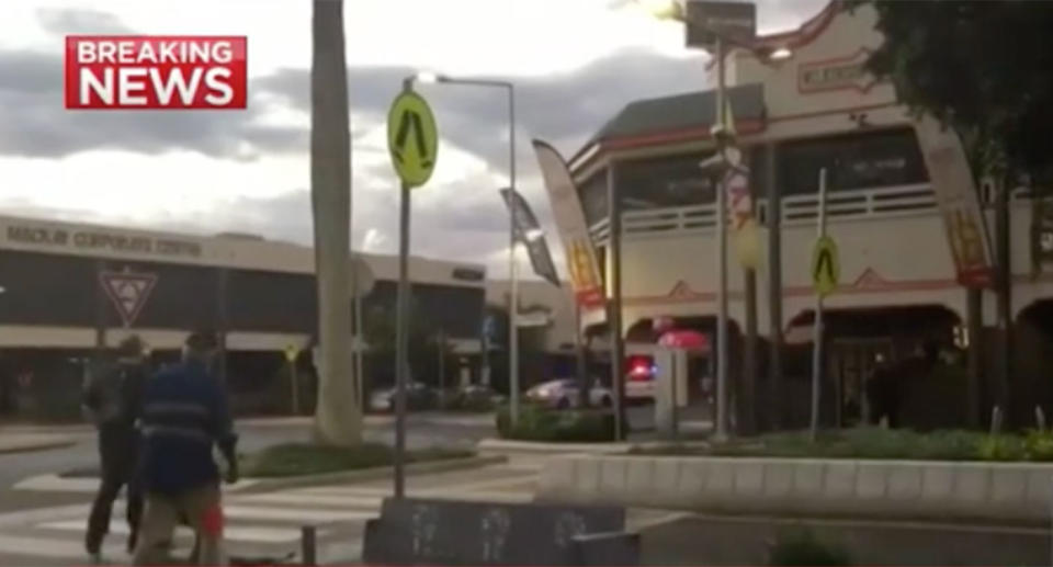 Police negotiators were called following reports of an armed man near a licensed premises at Mackay’s Gregory Street. Source: 7 News