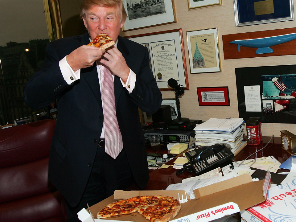 Donald Trump eats Domino's