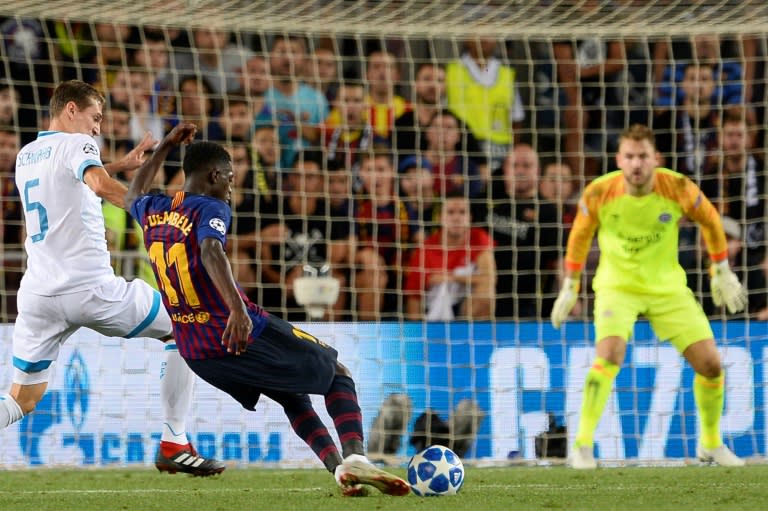 Ousmane Dembele sparkled and scored for Barcelona in the Champions' League