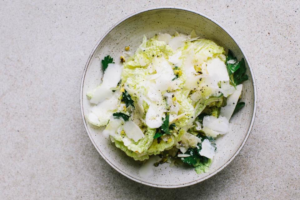 Napa Cabbage Salad with Parmesan and Pistachios