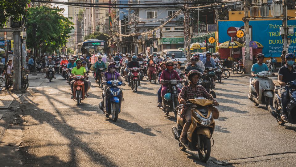 Ho Chi Minh City's rush-hour traffic is dominated by motorbikes. - Maksym Panchuk/iStock Editorial/Getty Images