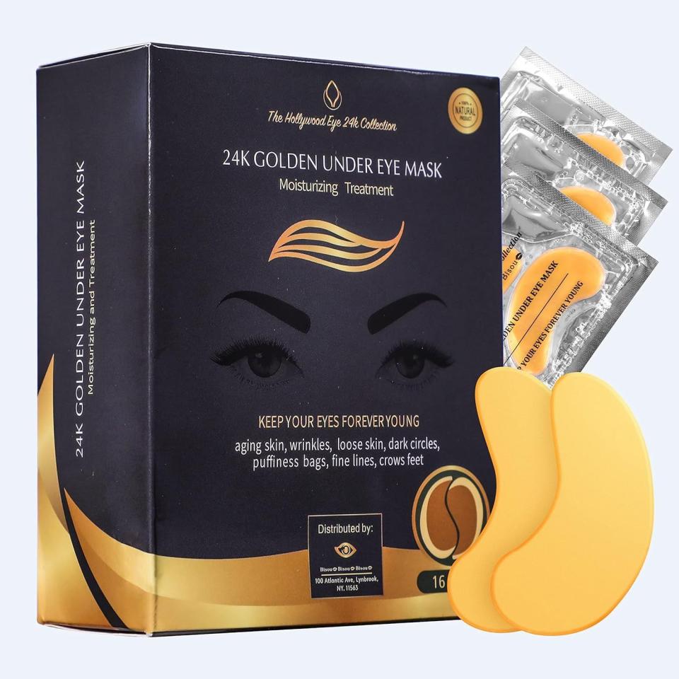 <p><a href="https://www.amazon.com/Eye-24K-Anti-Aging-Moisturizing-elasticity/dp/B08BJ13XXM/?tag=syn-yahoo-20&ascsubtag=%5Bartid%7C10051.g.30254%5Bsrc%7Cyahoo-us" rel="nofollow noopener" target="_blank" data-ylk="slk:Shop Now;elm:context_link;itc:0;sec:content-canvas" class="link ">Shop Now</a></p><p>24K Golden Under-Eye Mask</p><p>amazon.com</p><p>$20.90</p><span class="copyright">The Hollywood Eye 24K Collection</span>