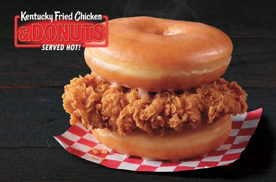 Imagen de la donutburguesa de KFC que causa furor en los consumidores. Foto: KFC.