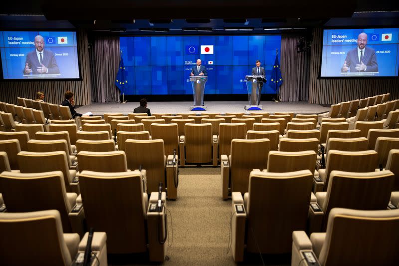 EU-Japan videoconference summit in Brussels