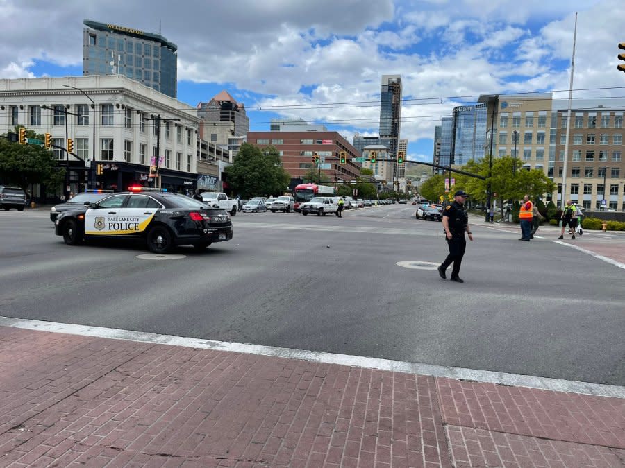 A scooter rider received "serious injuries" after a crash on Friday, according to a social media post from the Salt Lake City Police Department. (Courtesy: Salt lake City Police Department)
