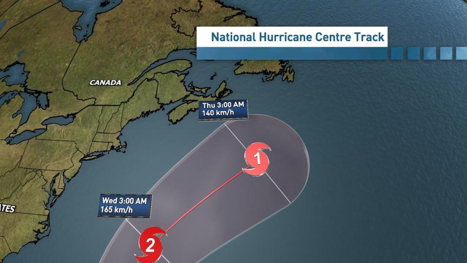 The latest track from the National Hurricane Centre expects Franklin to become a Category 2, possibly a Category 3 storm by Monday. Then, it is expected to turn to the northeast and pass south of Nova Scotia. 