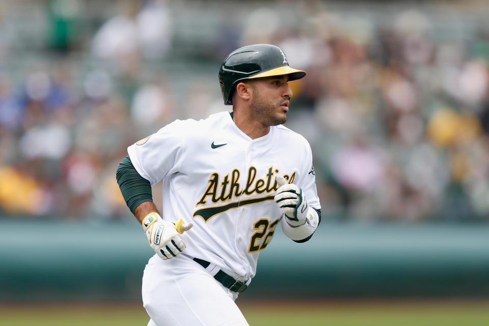 Ramon Laureano #22 of the Oakland Athletics has fantasy value