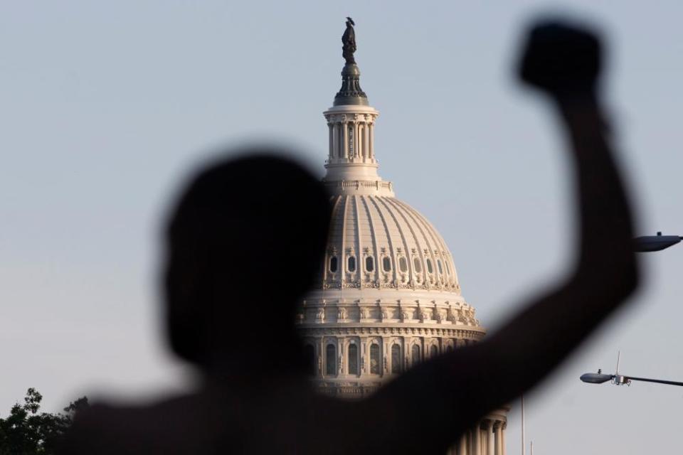 Black Lives Matter protest in Washington DC in June 2020.