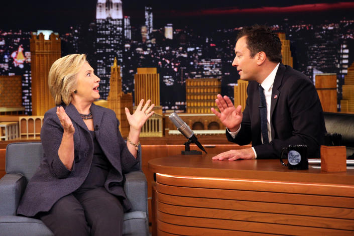 Democratic nominee Hillary Clinton's attends the taping of 