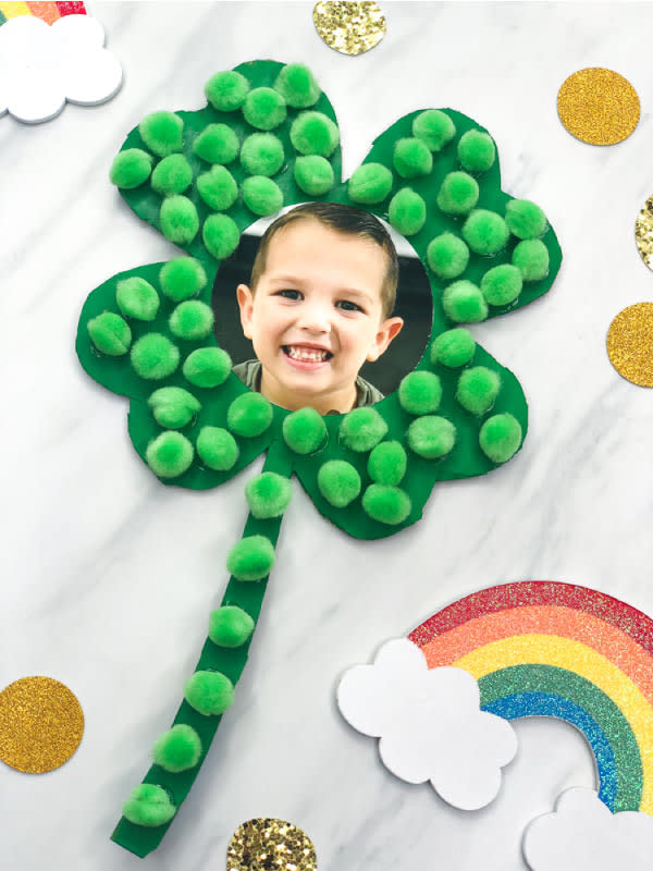 <p>Simple Everyday Mom</p><p>If you've ever wanted to freeze a moment in time, you can do it with this cute keepsake from <a href="https://www.simpleeverydaymom.com/shamrock-craft-for-kids/" rel="nofollow noopener" target="_blank" data-ylk="slk:Simple Everyday Mom;elm:context_link;itc:0;sec:content-canvas" class="link rapid-noclick-resp">Simple Everyday Mom</a>. A four-leaf clover gets a personal touch with your child’s photo right in the center, making it a cute gift for family and friends.</p>