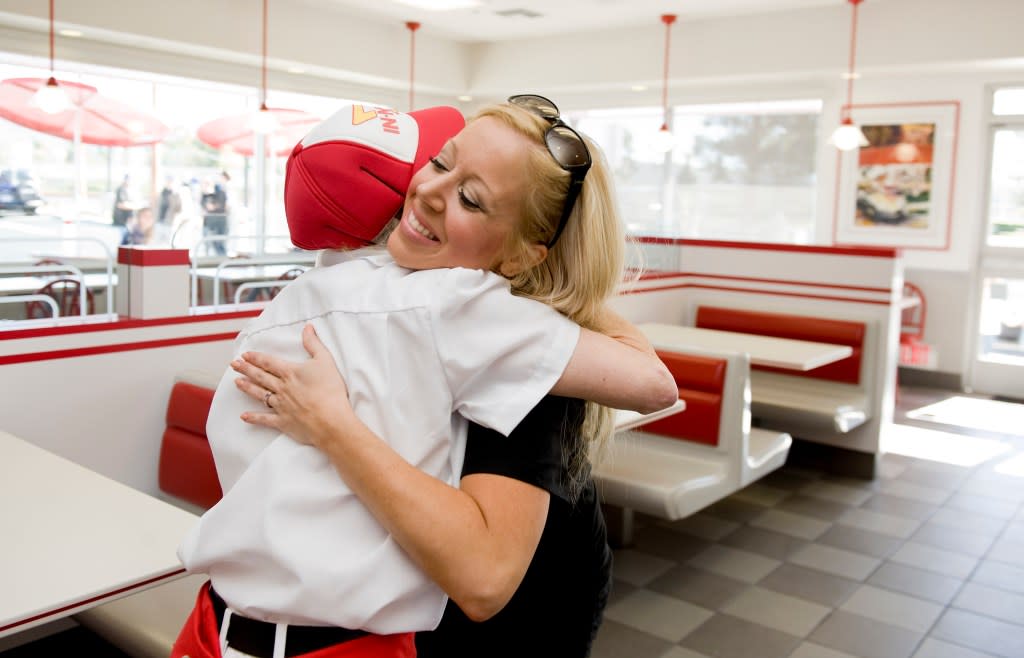 Lynsi Snyder with In-N-Out employees, pictured in 2013